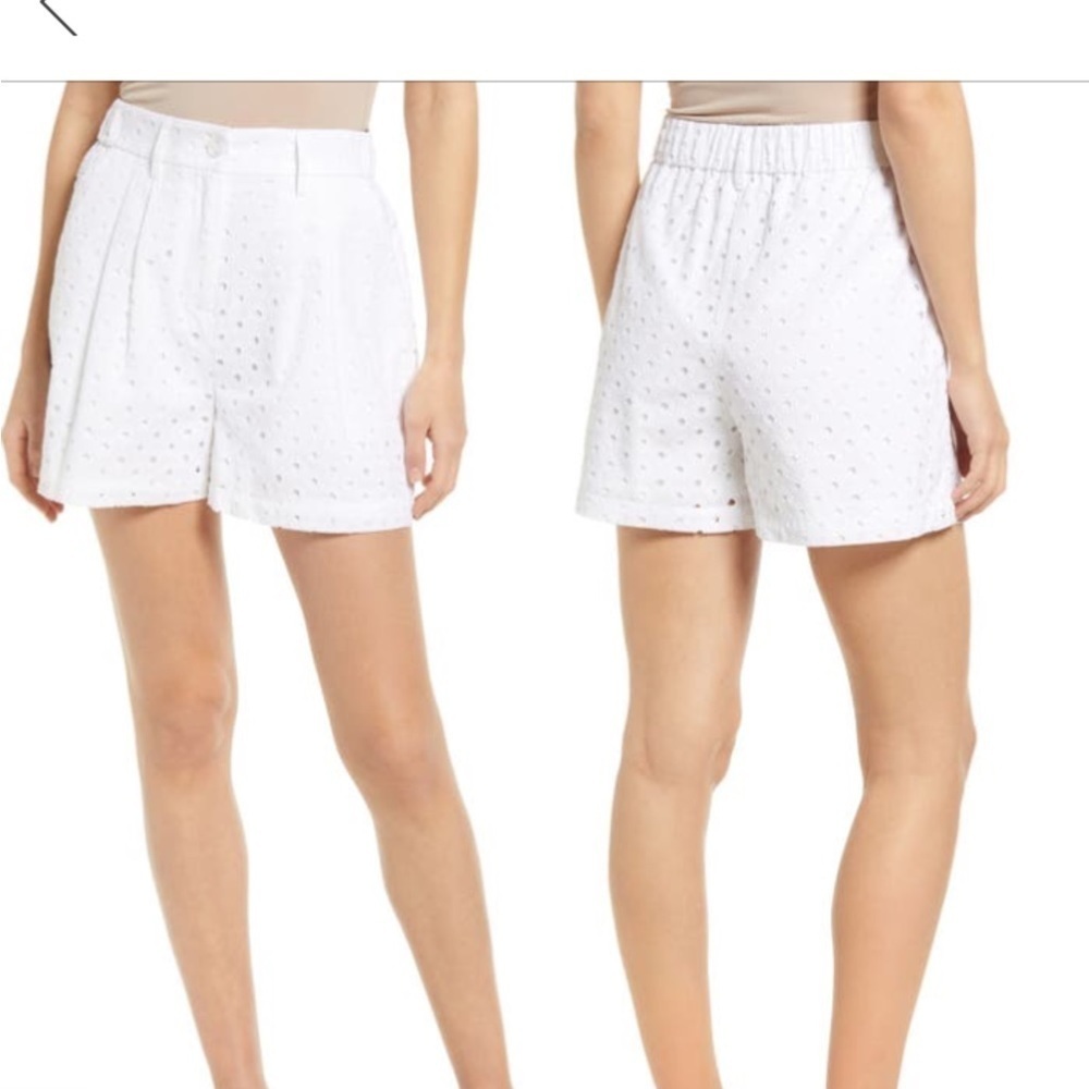 Woman’s Halogen For Nordstrom White Eyelet Shorts